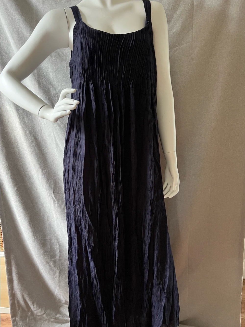 Nanette Lepore Navy Lined Lightweight Flowing Maxi Dress M/L